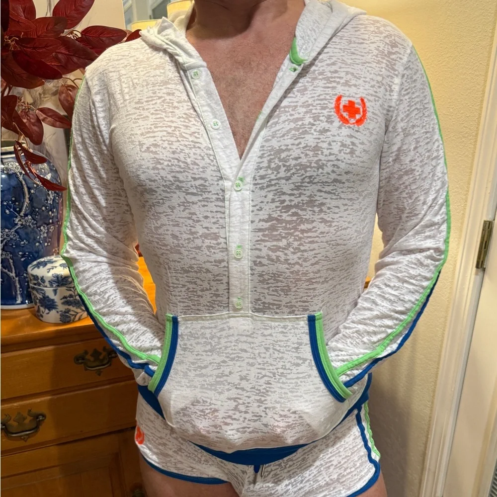 ⭐️RARE⭐️Andrew Christian Beach/Night Outfit. Sheer Burnout - Picture 2 of 13